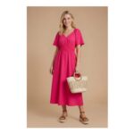 Flutter Sleeve Midi Dress