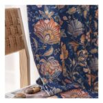 Fmfunctex Blue Boho Floral Blackout Eyelet Curtains, 52×84