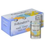 Folkingtons Light Tonic Water, Light Tonic, 8 Cans, Lower Calorie, Mix with Gin Botanicals, Artisan Botanical Mixer, Fridge Pack 8x150ml