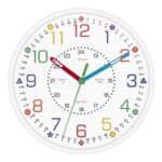 Foxtop Kids Learning Wall Clock Silent Battery Operated-Milky White 8