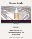 Free Clarins Hair Serum Sample – Online or via My JL App – Selected Accounts