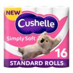Free Cushelle Simply Soft Toilet Roll 16 Standard Rolls – 1 per Customer/Minimum Spend W/Code