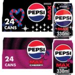 Free Pepsi Max No Sugar / Cherry No Sugar 24 x 330ml Cans – W/Code (Min Spend £25) – First 2000 Customers – Online Only