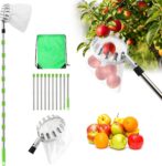 Fruit Picker Tool, 4m 10-Section Telescopic Stainless Steel Pole