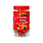 Fruity Lolly, 30 Assorted Fruit Flavour Lollipops In Tub – Minimum BB 31/03/2028