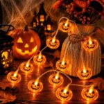 Fulighture Halloween String Lights Battery Operated: 3m 40LED Pumpkin Light