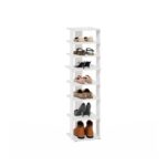 Furinno COMPACT 8-Tier Free-Standing Shoe Rack, White