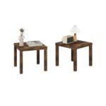 Furinno Classic Side Tables Set of 2, Amber Pine
