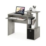 Furinno ECON 101.6cm Gaming Desk with Keyboard Tray, Grey Oak