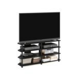 Furinno ECON TV Stand, 4-Tier Corner Entertainment Center, Blackwood