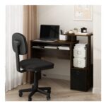 Furinno Econ 101.6cm Gaming Desk with Keyboard Tray – Amber Oak