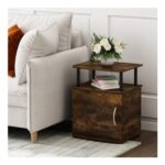Furinno JAYA 2-Tier Side Table, Amber Oak/Black