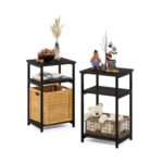 Furinno Just 2-Pack 3-Tier Side Tables Espresso