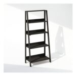 Furinno Ladder Shelf, 5-Tier Bookcase, Espresso