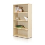 Furinno PASIR 4-Tier Bookshelf with Open Shelf, Steam Beech