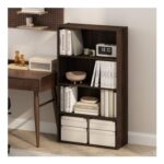 Furinno Simple 4-Tier Bookcase with Open Shelf, Columbia Walnut