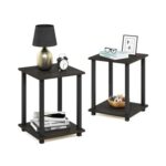 Furinno Simplistic 2-Tier Side Tables, Espresso (Set of 2)