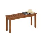 Furinno TIOMAN Outdoor Backless Bench, Patio/Garden/Porch, Light Wood