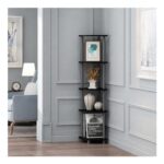 Furinno TURN-N-TUBE Tool-Free 5-Tier Corner Book Shelf Classic Black