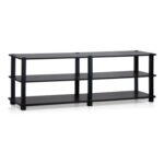 Furinno TURN-S-TUBE 3-Tier TV Stand, No Tools, 46-Inch, Dark Cherry