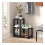 Furinno Turn-N-Tube 2-Tier Ladder Shelf, Toolless Assembly, Black