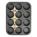 G4GADGET Nonstick 12-Cup Muffin Tray Dishwasher Safe, Oven-Safe 450F, Black