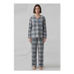 GAP Womens Flannel Pyjama Sleep Set – Grey Check