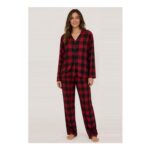 GAP Womens Flannel Pyjama Sleep Set – Red Black Check