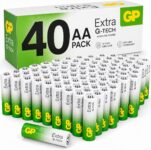 GP Extra AA Batteries Pack of 40 LR6-1.5V Alkaline 10 Yr Life – Anti-Leak