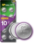GP Extra CR2032 3V Lithium Coin Batteries Pack of 10 – £4.07 S&S – Sold by GPBatteries Direct / FBA