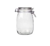 George Home Clear Glass Clip Lid Canister 1L