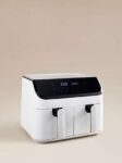 George Home Dual Basket Digital Air Fryer 9L- Black/ White