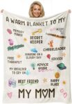 Gift for Mum, Mum Blanket 150 130cm, Birthday Gifts for Mum from Daughter/Son, Best Mum Gifts on Christmas, Mothers Day, Valentines Day