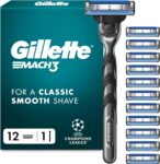 Gillette UEFA Champions League Edition Mach3 Razor for Men, Plus 12 Refills