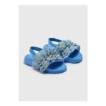 Girls Blue Lemon Frill Sliders (Younger 4-9)