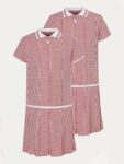 Girls Gingham Sporty School Dress 2 Pack – Various Colours – Size 3-6 Years – Free C&C