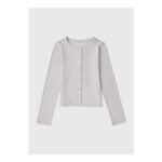 Girls Grey Button-through Henley Top – 7 Years