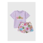 Girls Lilac Brunch Short Pyjama Set