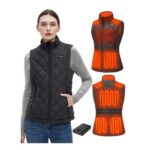 Glaais Womens Heated Gilet with 16000mAh Power Bank, Black XS