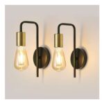 Goeco 2-Pack Vintage Wall Lights – E27 – True Black