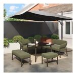 GoodHome Lucala Green Metal 8 Seater Corner Dining Set