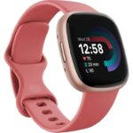 Google Fitbit Versa 4 Fitness SmartWatch – Pink Sand Band, Copper Rose Aluminium Case
