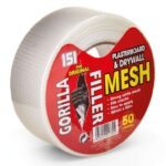 Gorilla Filler Plasterboard & Drywall Mesh Tape Fills Cracks – Easy to Apply (Self Adhesive) 50mm x 50m (White, 50m)