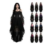 Gothic Witch Dress Halloween Costume plus Size Steampunk Lace-up Corset