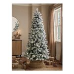 Green 7ft Pre-Lit Snowy Christmas Tree