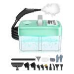 Green Handheld Steam Cleaner, 1600ml Tank, 15s Heat-Up, 6-Level Adjustable
