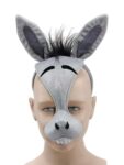 Grey Donkey Mask with Sound on Headband