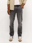Grey Straight Fit Jeans Full Length Leg With Stretch – Free c&c