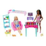 HALF PRICE Barbie Games Room Playset with 2 Dolls