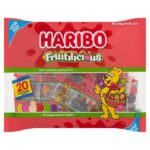 HARIBO Fruitilicious Jelly Fruit Gums Sweets 20 Fun Size Bags Multipack 320g